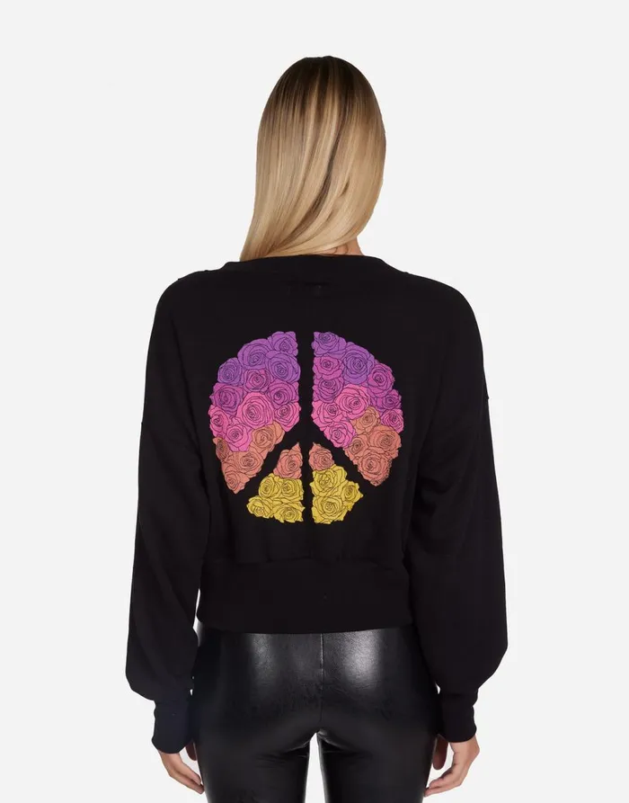 Women039s Camas Peace Roses Black Lauren Moshi Sweaters and Knits