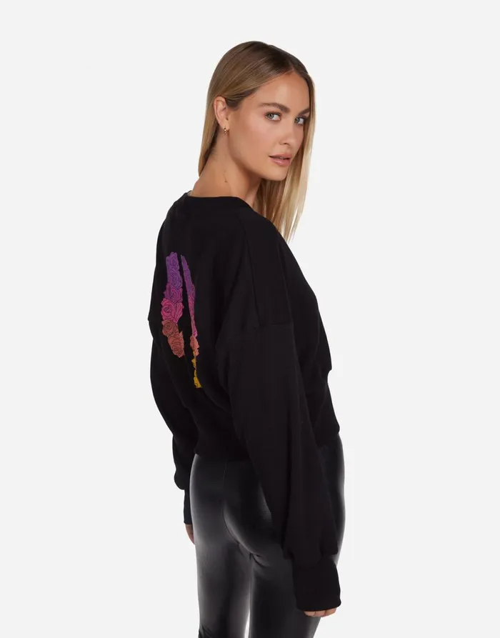Women039s Camas Peace Roses Black Lauren Moshi Sweaters and Knits