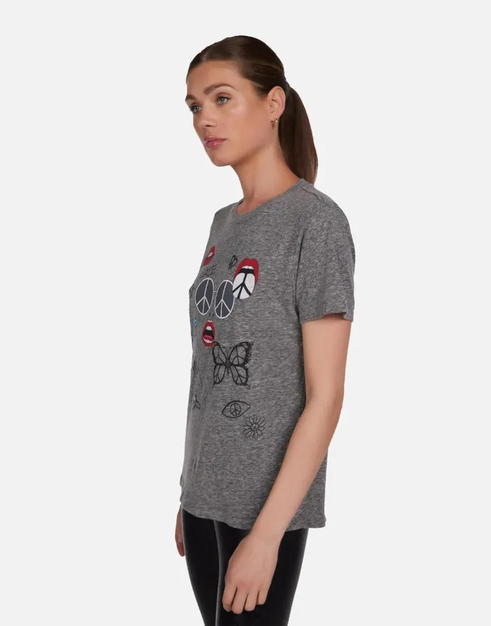 Women039s Capri Peace Elements Heather Grey Lauren Moshi Short Sleeve