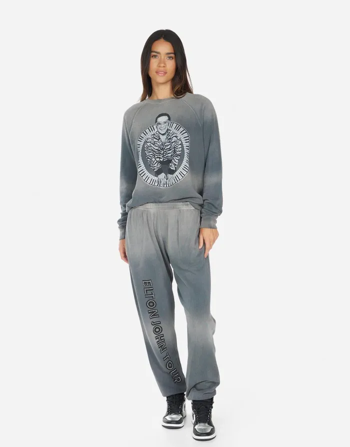 Women039s Chantria Elton John Piano Faded Graphite Lauren Moshi Long Sweatpants