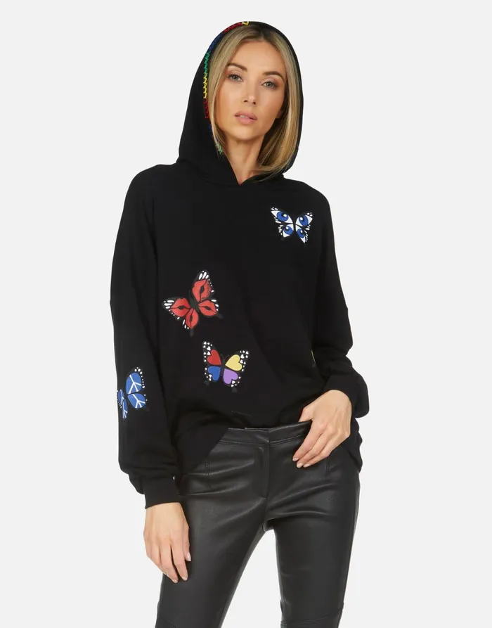 Women039s Clarissa Butterfly Black Lauren Moshi Hoodies