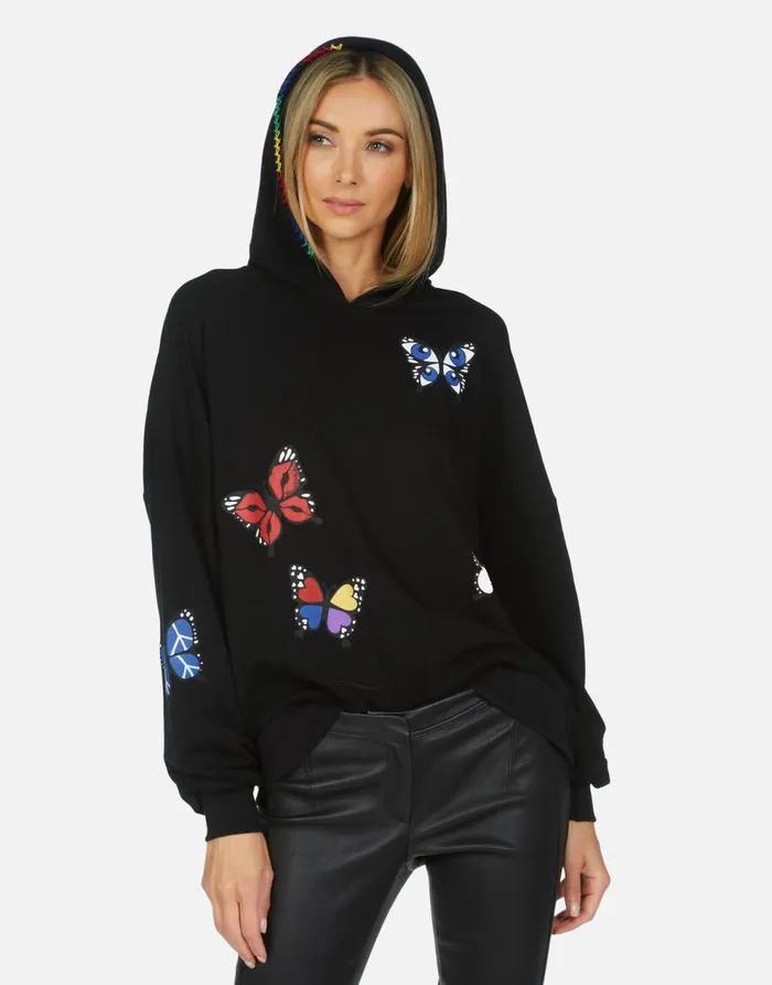 Women039s Clarissa Butterfly Black Lauren Moshi Hoodies
