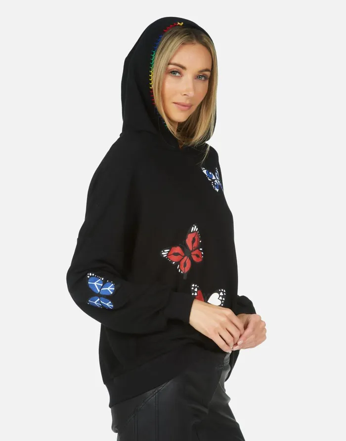Women039s Clarissa Butterfly Black Lauren Moshi Hoodies