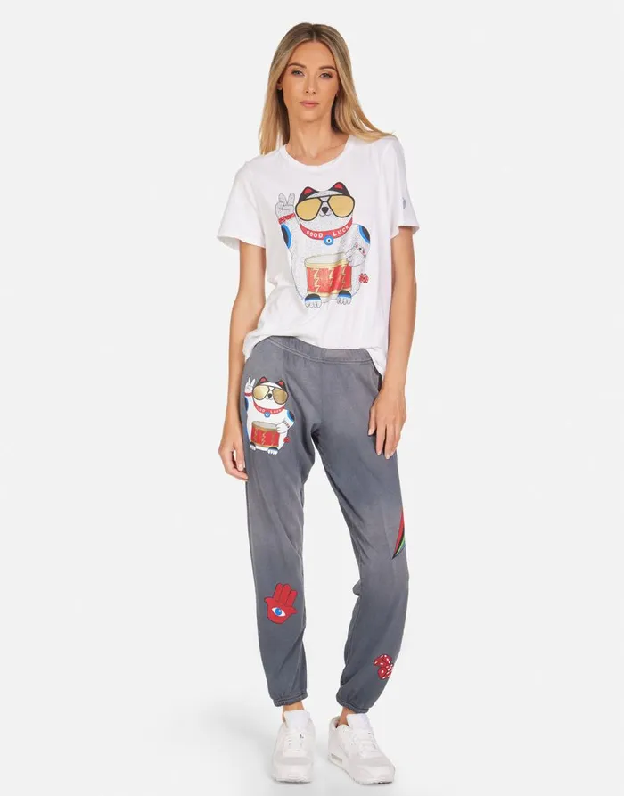 Women039s Croft Lucky Cat White Lauren Moshi Short Sleeve