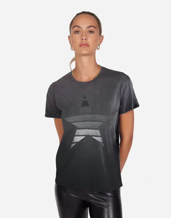Women039s Croft Ombre Star Jet Black Ombre Lauren Moshi Short Sleeve