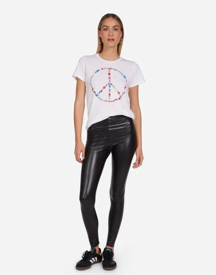Women039s Croft X Charm Peace Sign White Lauren Moshi Short Sleeve