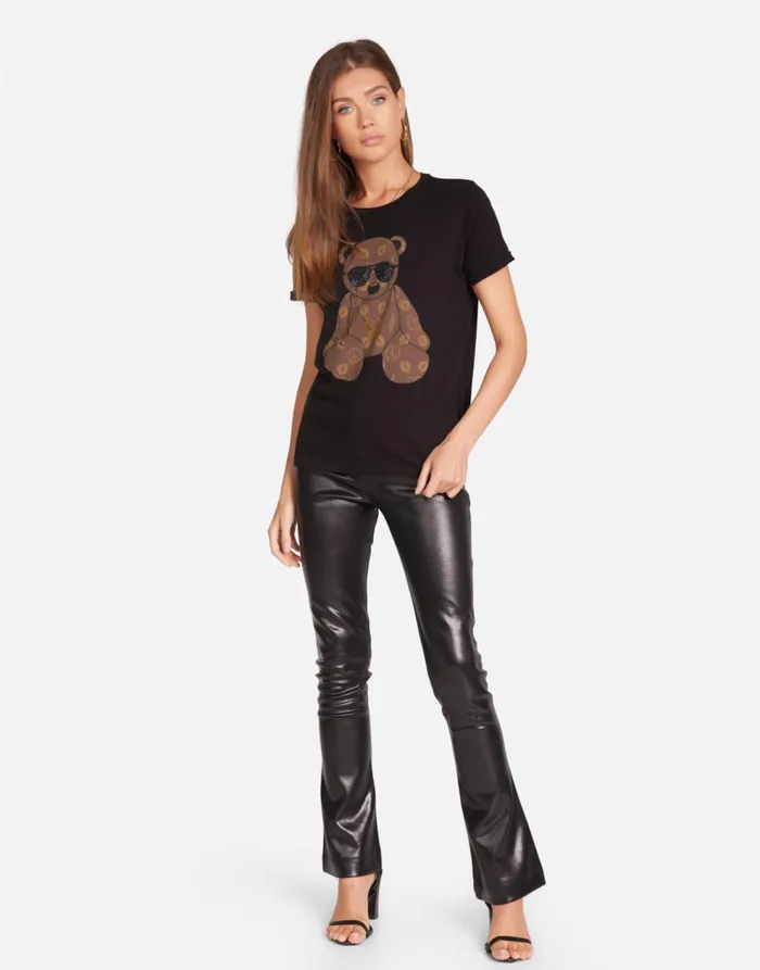 Women039s Edda Designer Bear Black Lauren Moshi Short Sleeve