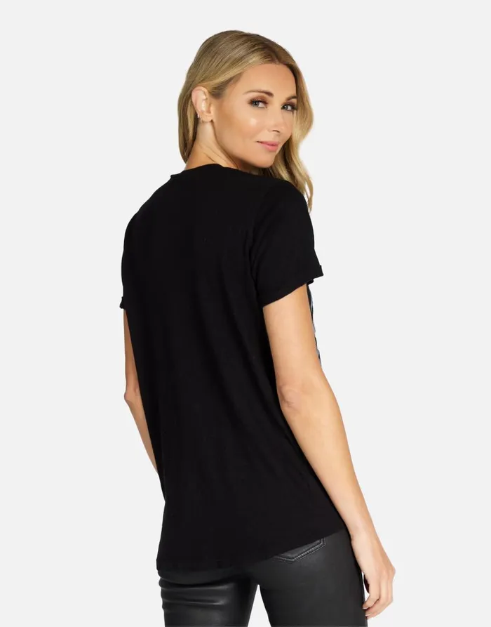 Women039s Edda X Aerosmith Skull Black Lauren Moshi Short Sleeve