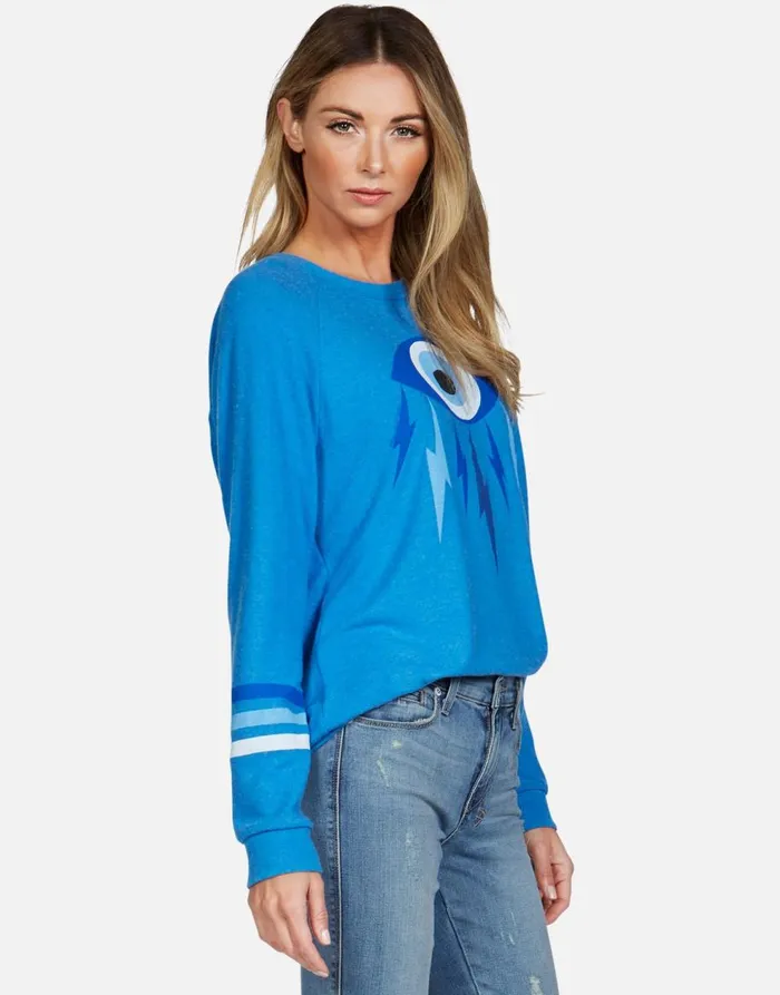 Women039s Everly Electric Evil Eye Sky Blue Lauren Moshi Long Sleeve