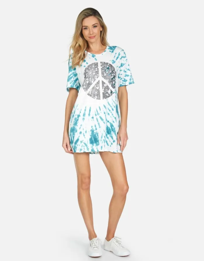 Women039s Geneva Peace Hippie Teal Splash Lauren Moshi Dresses