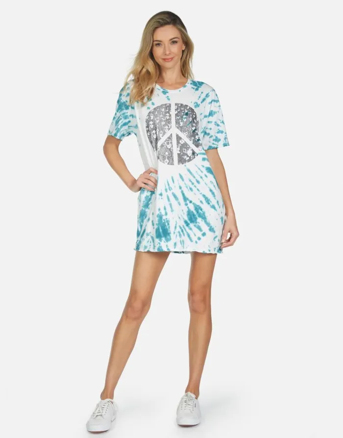 Women039s Geneva Peace Hippie Teal Splash Lauren Moshi Dresses