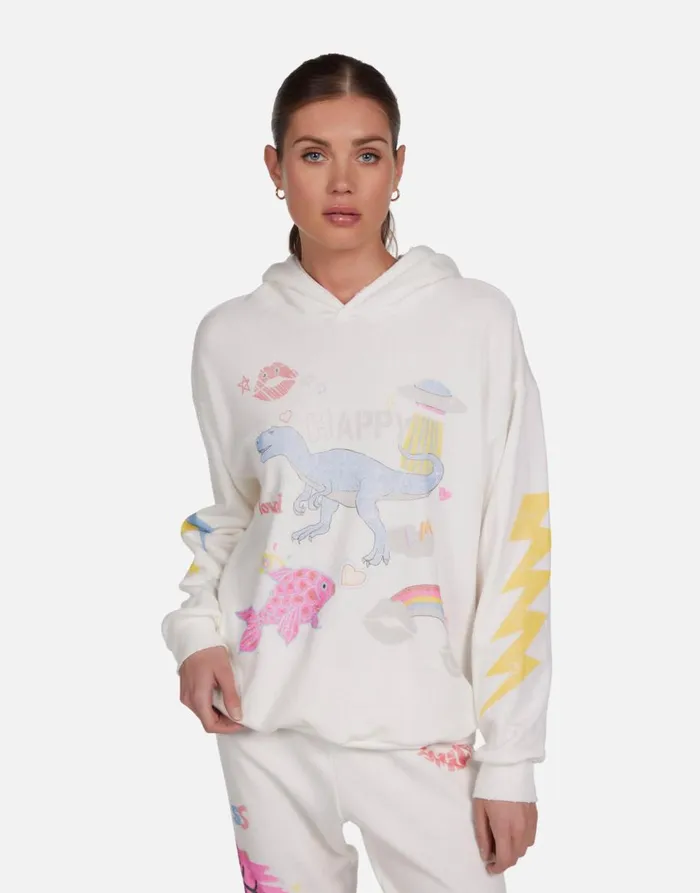 Women039s Harmony Dino Elements Milk Lauren Moshi Hoodies
