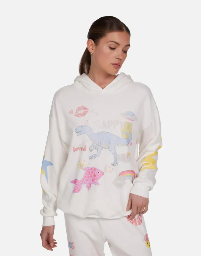 Women039s Harmony Dino Elements Milk Lauren Moshi Hoodies