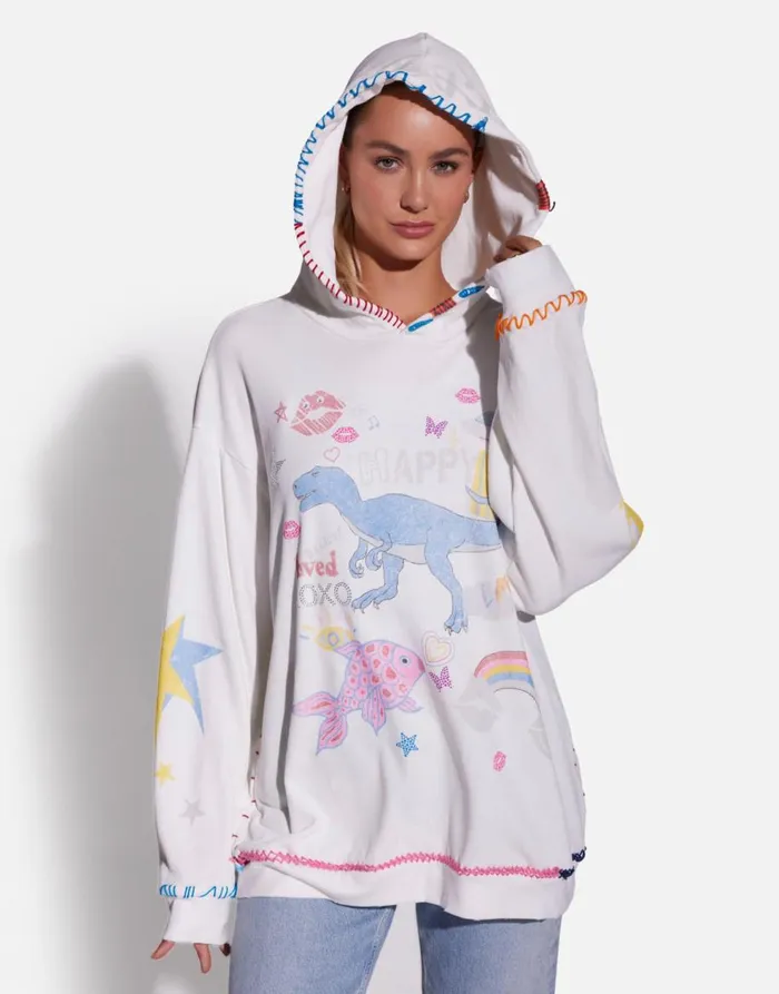 Women039s Harmony X Dino Elements Milk Lauren Moshi Hoodies