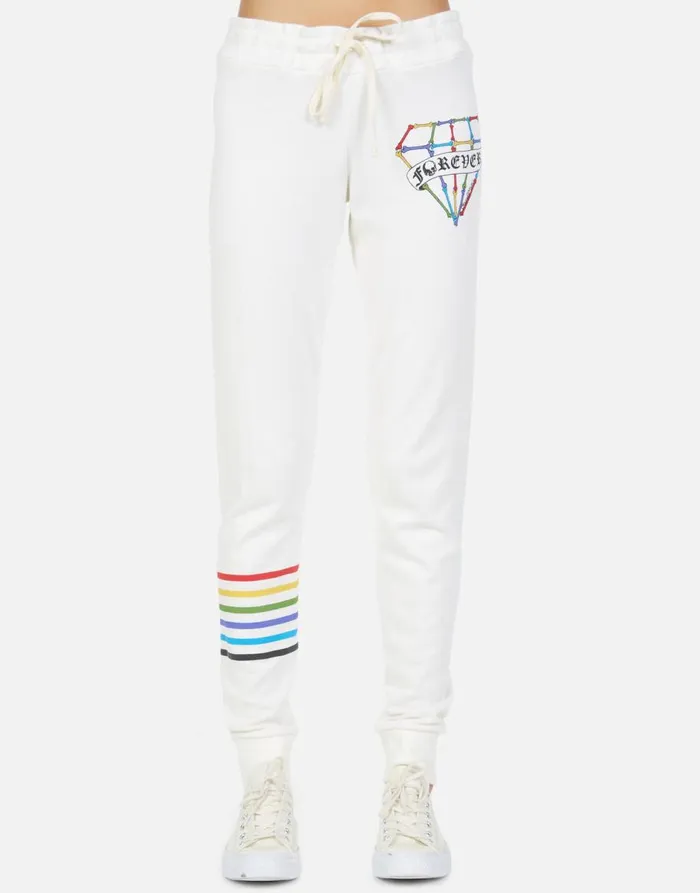 Women039s Jess Bone Diamond Milk Lauren Moshi Long Sweatpants