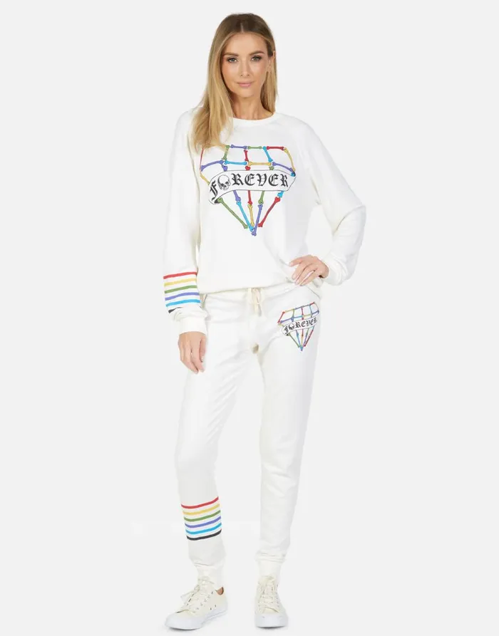 Women039s Jess Bone Diamond Milk Lauren Moshi Long Sweatpants