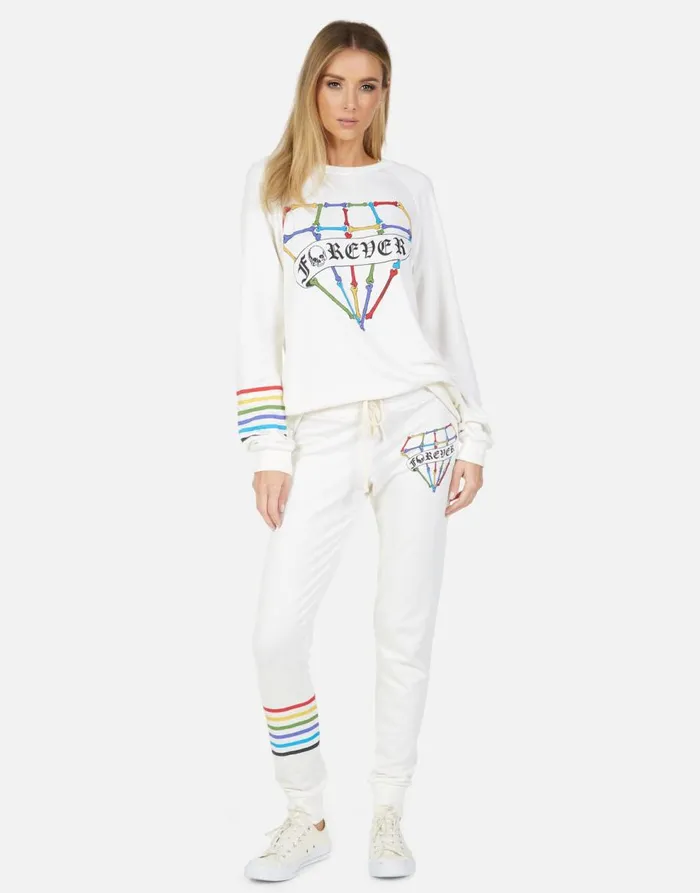 Women039s Jess Bone Diamond Milk Lauren Moshi Long Sweatpants