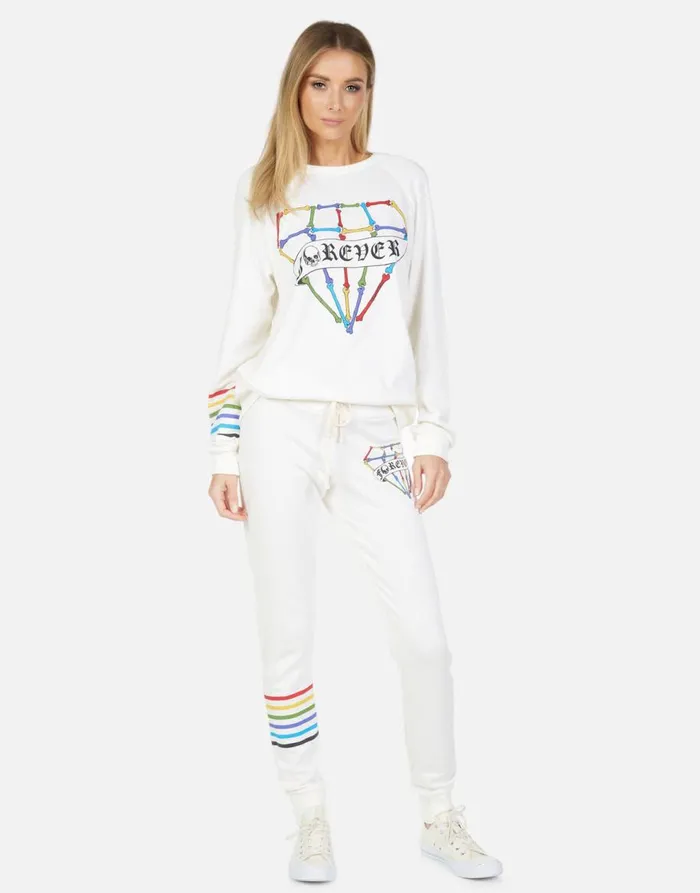 Women039s Jess Bone Diamond Milk Lauren Moshi Long Sweatpants