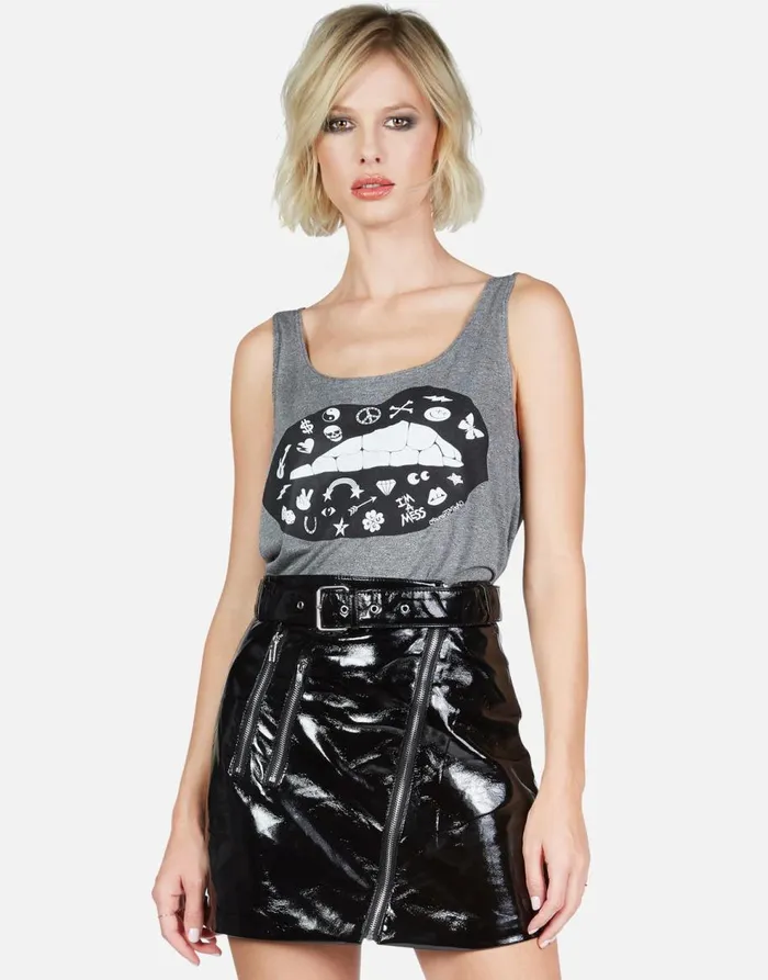 Women039s Julianna Elements Lip Heather Grey Lauren Moshi Tanks