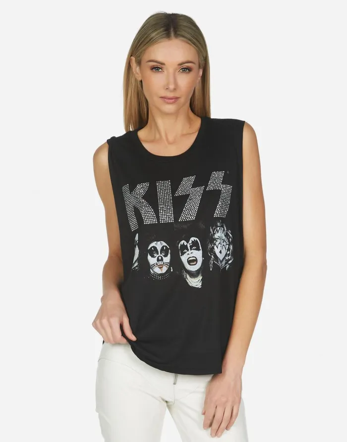 Women039s Kel X Kiss Black Lauren Moshi Tanks