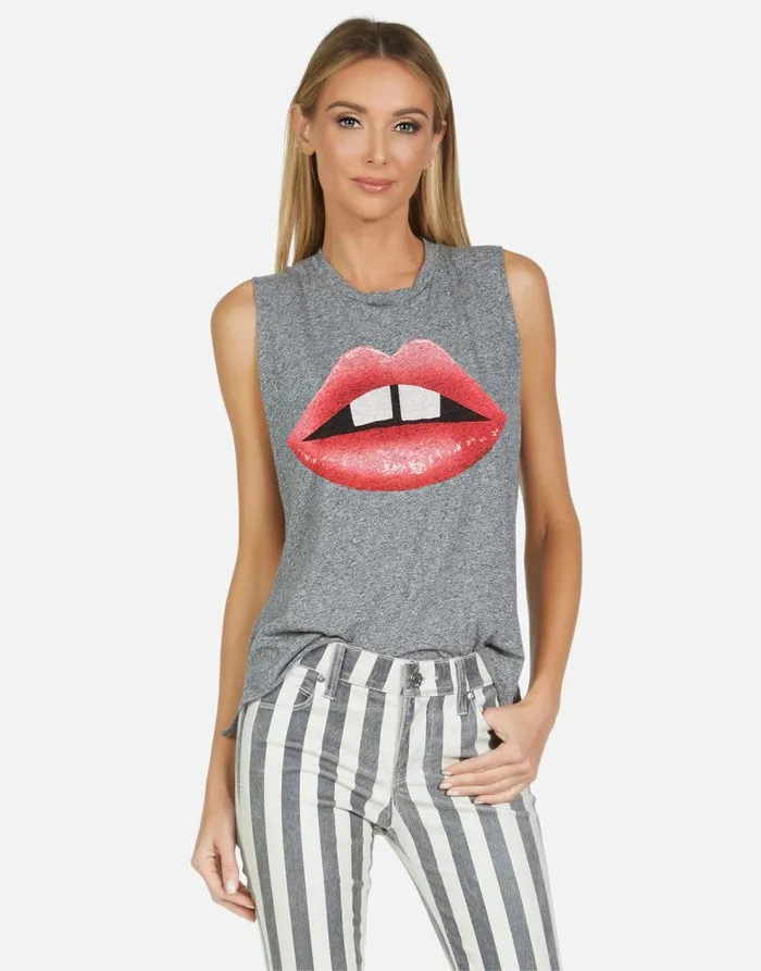 Women039s Kinzington Gap Tooth Heather Grey Lauren Moshi Tanks