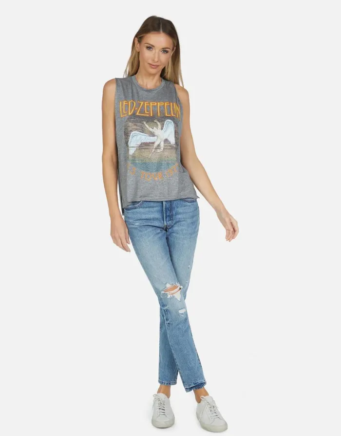 Women039s Kinzington Led Zeppelin Heather Grey Lauren Moshi Tanks