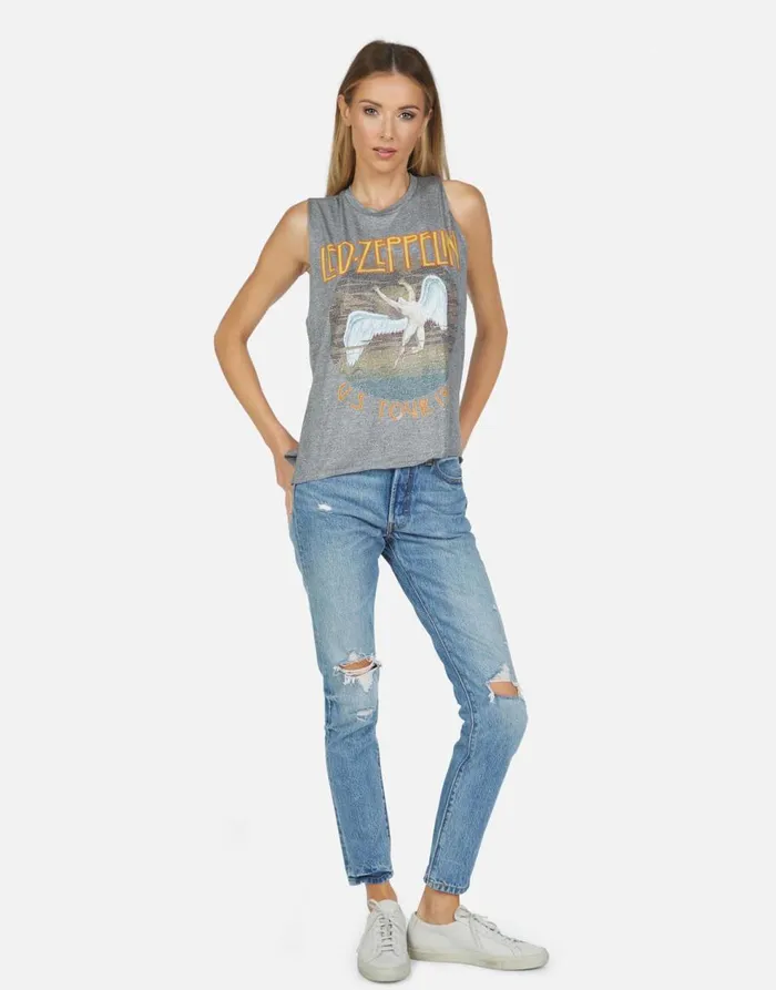 Women039s Kinzington Led Zeppelin Heather Grey Lauren Moshi Tanks