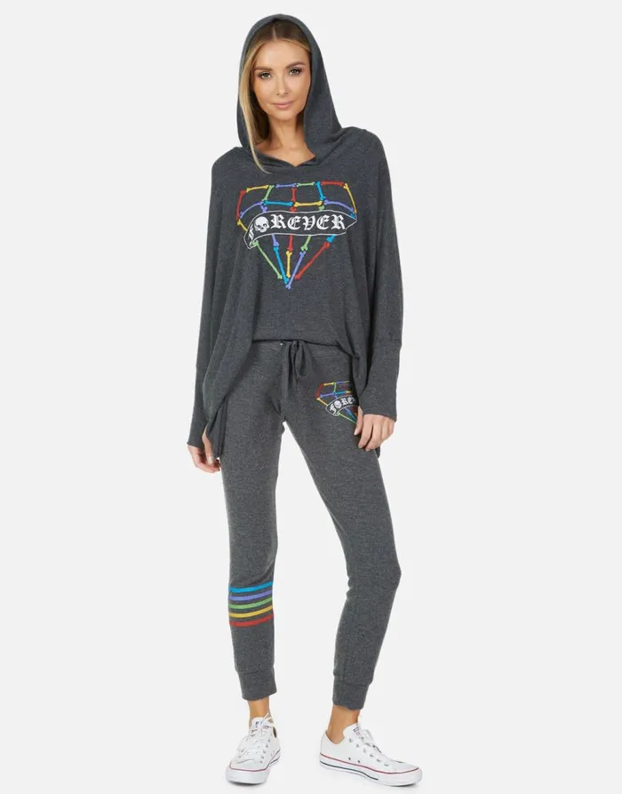 Women039s Kizzy Bone Diamond Heather Black Lauren Moshi Long Sweatpants