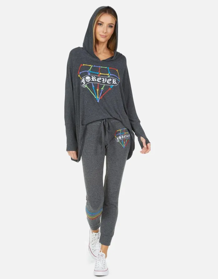 Women039s Kizzy Bone Diamond Heather Black Lauren Moshi Long Sweatpants