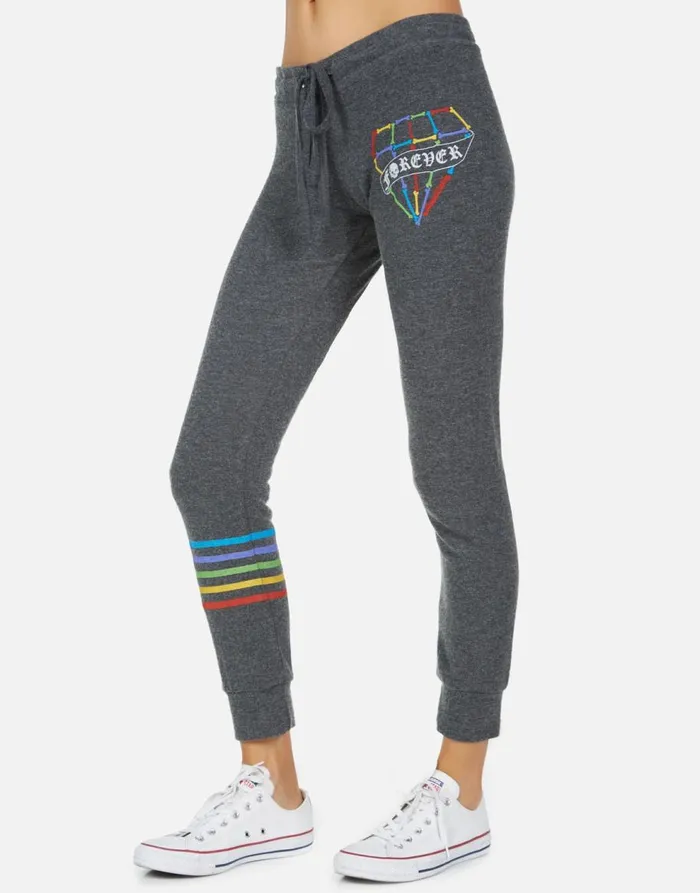 Women039s Kizzy Bone Diamond Heather Black Lauren Moshi Long Sweatpants