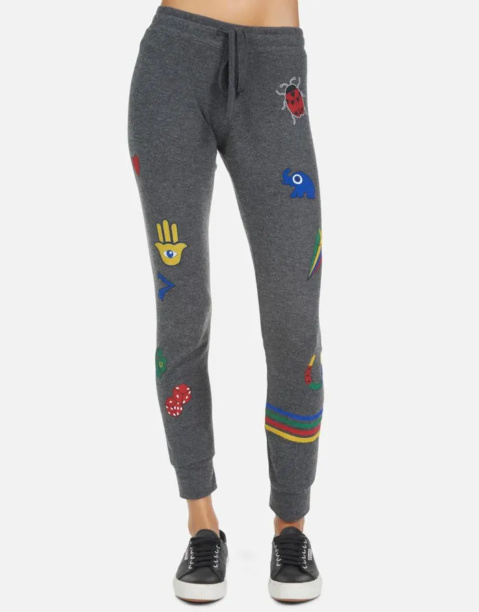 Women039s Kizzy Lucky Elements Heather Black Lauren Moshi Long Sweatpants