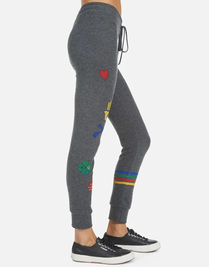 Women039s Kizzy Lucky Elements Heather Black Lauren Moshi Long Sweatpants