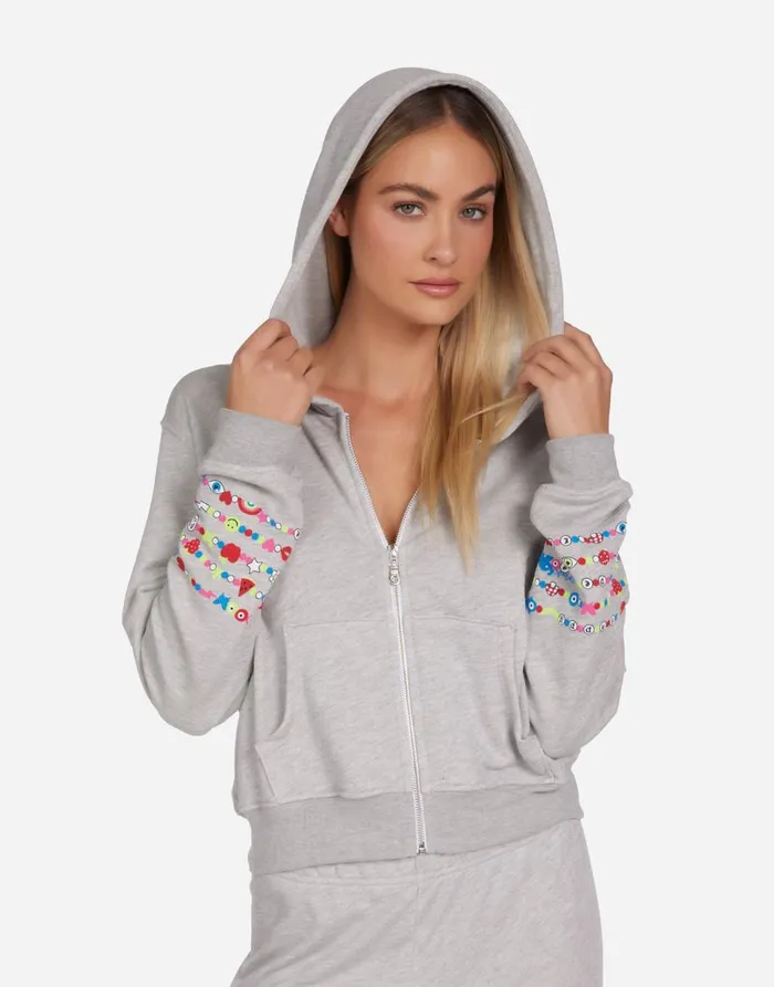 Women039s Lachelle Charm Peace Sign Heather Grey Lauren Moshi Hoodies