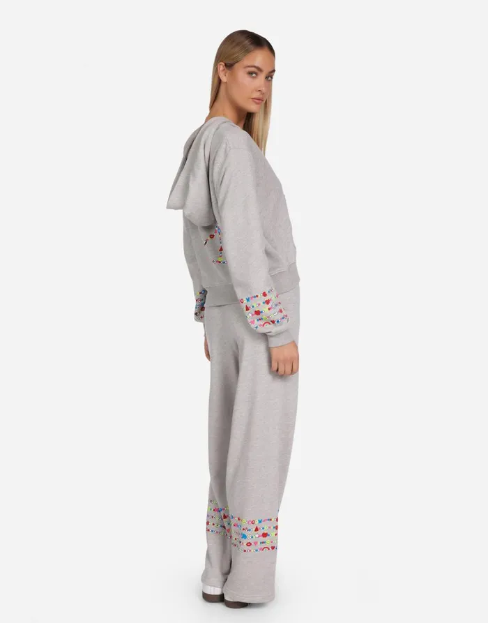 Women039s Lachelle Charm Peace Sign Heather Grey Lauren Moshi Hoodies