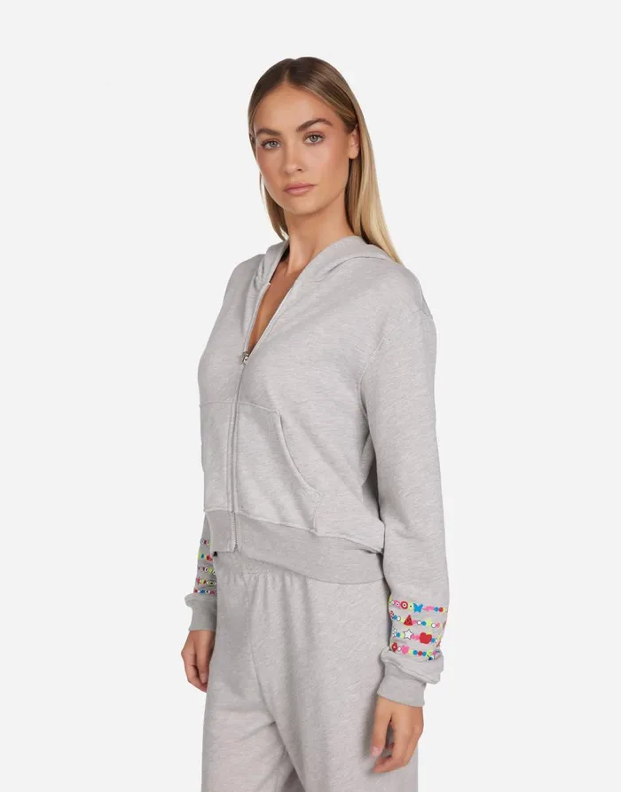 Women039s Lachelle Charm Peace Sign Heather Grey Lauren Moshi Hoodies