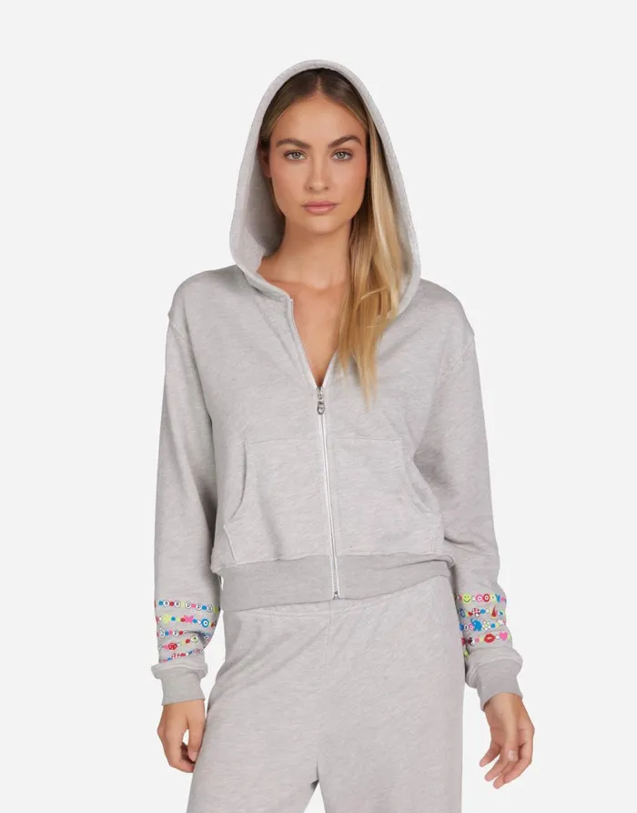 Women039s Lachelle Charm Peace Sign Heather Grey Lauren Moshi Hoodies
