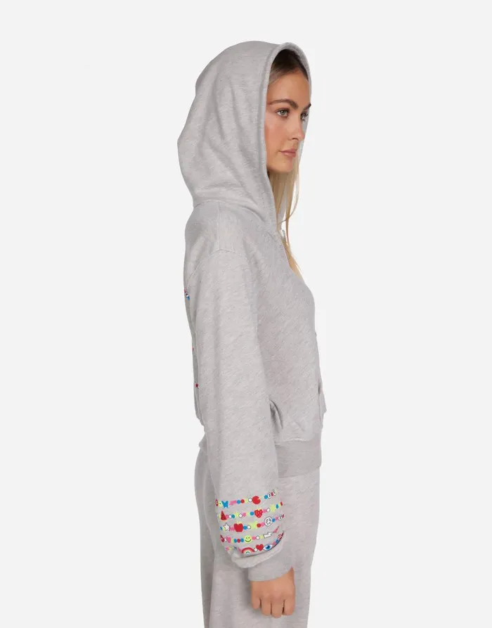 Women039s Lachelle Charm Peace Sign Heather Grey Lauren Moshi Hoodies