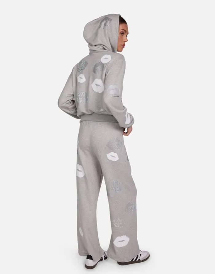 Women039s Lachelle Crystal Multi Lips Heather Grey Lauren Moshi Hoodies