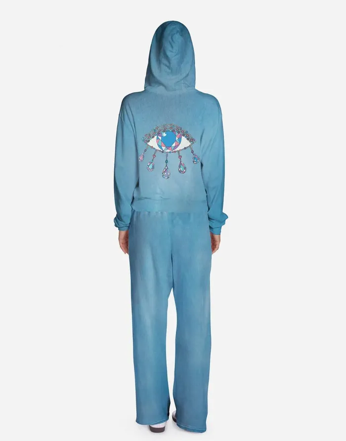 Women039s Lachelle Diamond Evil Eye Faded Blue Marine Lauren Moshi Long Sleeve
