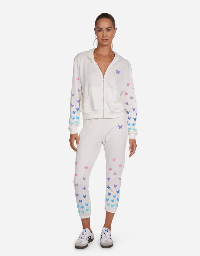 Women039s Lachelle Ombre Butterfly Happyface Milk Lauren Moshi Hoodies