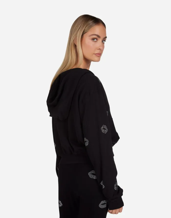 Women039s Lachelle Stud Kisses Black Lauren Moshi Hoodies