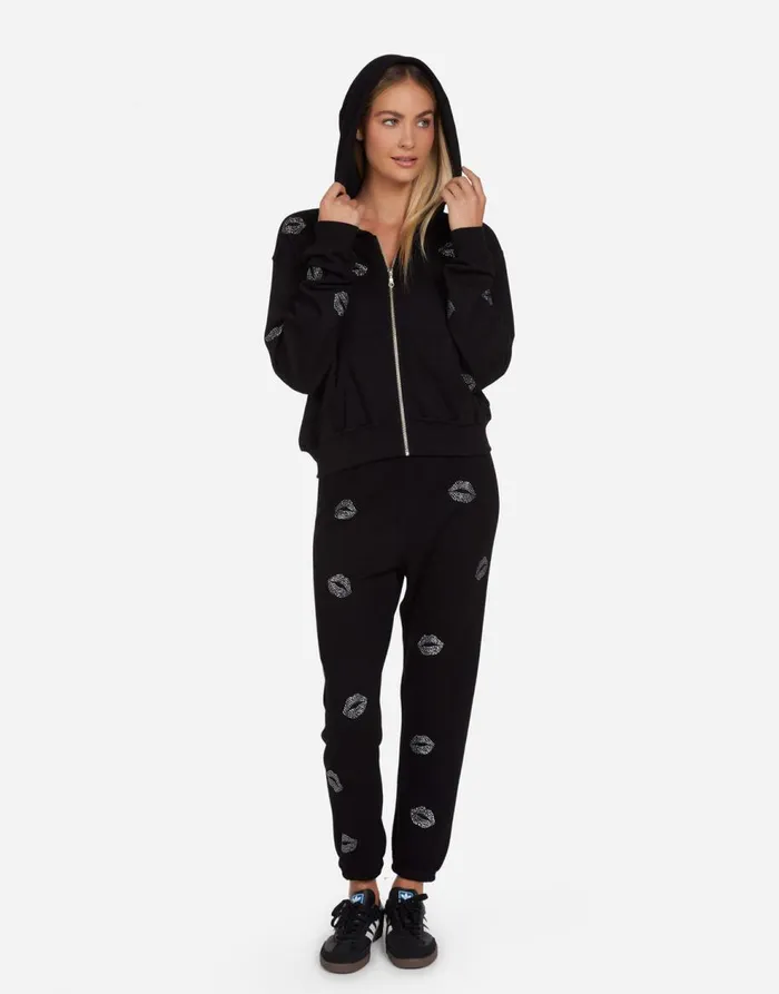 Women039s Lachelle Stud Kisses Black Lauren Moshi Hoodies