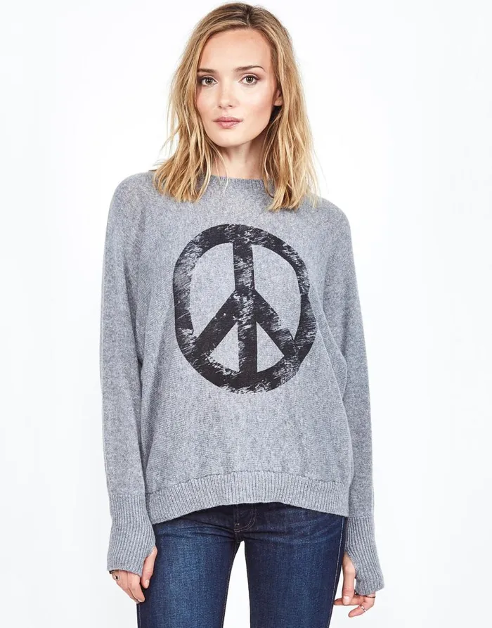 Women039s Ladona Vintage Peace Charcoal Lauren Moshi Sweaters and Knits