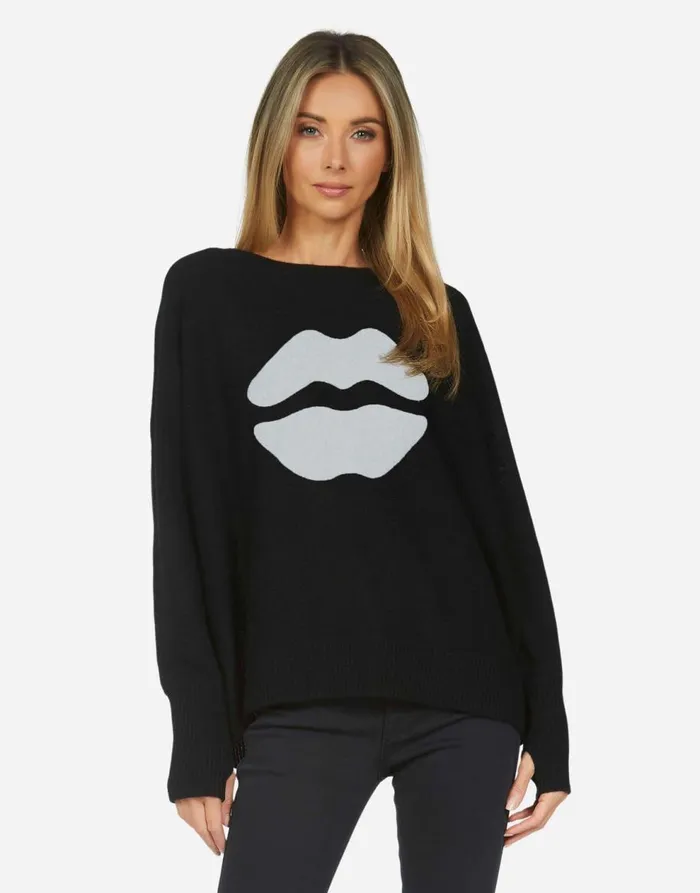 Women039s Ladona X White Mouth Black Lauren Moshi Sweaters and Knits