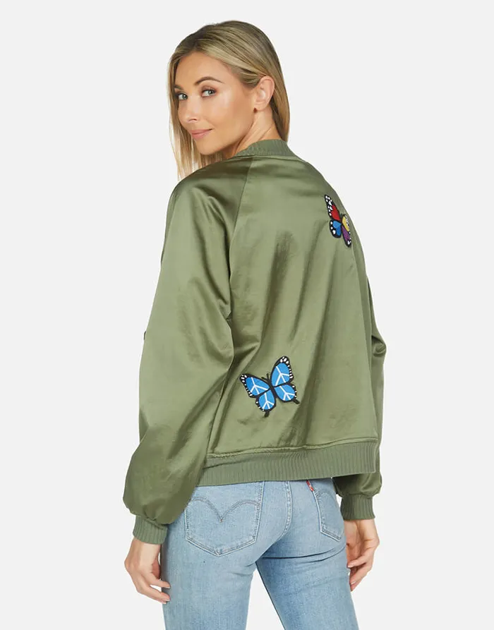 Women039s Levelle Butterfly Patches Military Hot Pink Lauren Moshi Jackets