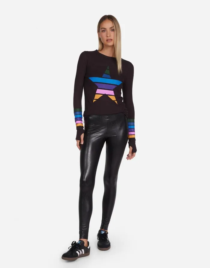 Women039s McKinley Color Stripe Star Onyx Lauren Moshi Long Sleeve