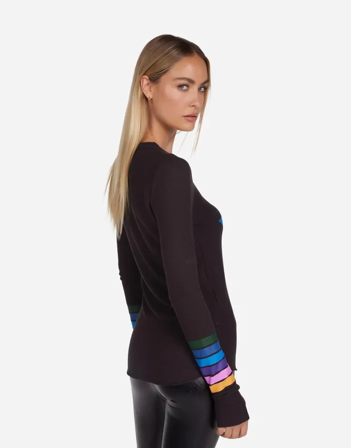 Women039s McKinley Color Stripe Star Onyx Lauren Moshi Long Sleeve