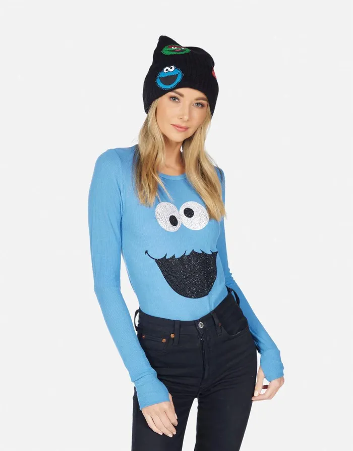 Women039s McKinley Crystal Cookie Monster Riptide Lauren Moshi Long Sleeve