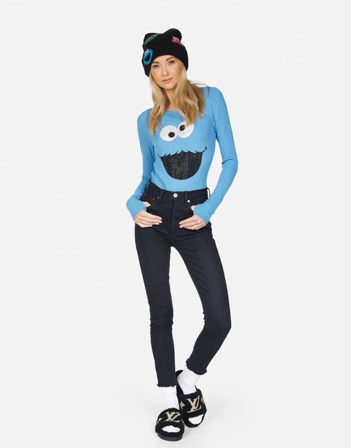 Women039s McKinley Crystal Cookie Monster Riptide Lauren Moshi Long Sleeve