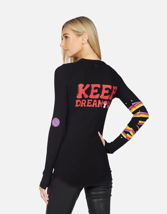 Women039s McKinley Keep Dreaming Black Lauren Moshi Long Sleeve